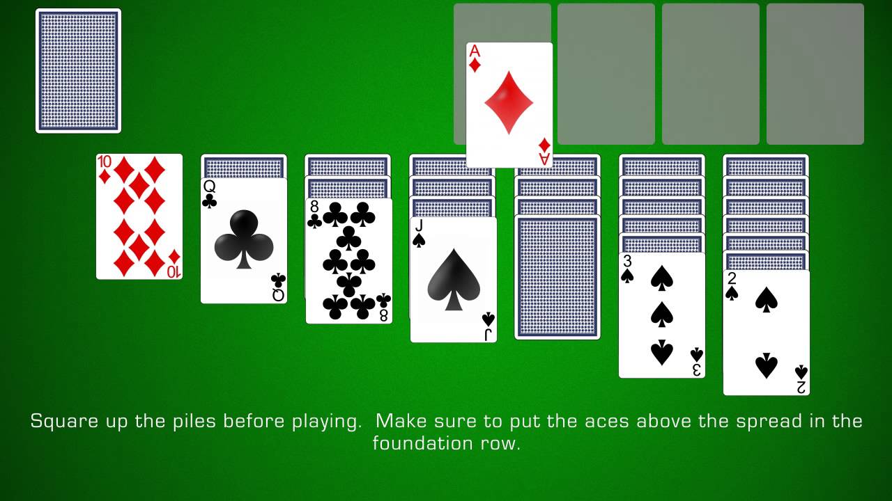 klondike solitaire 3 turn green felt